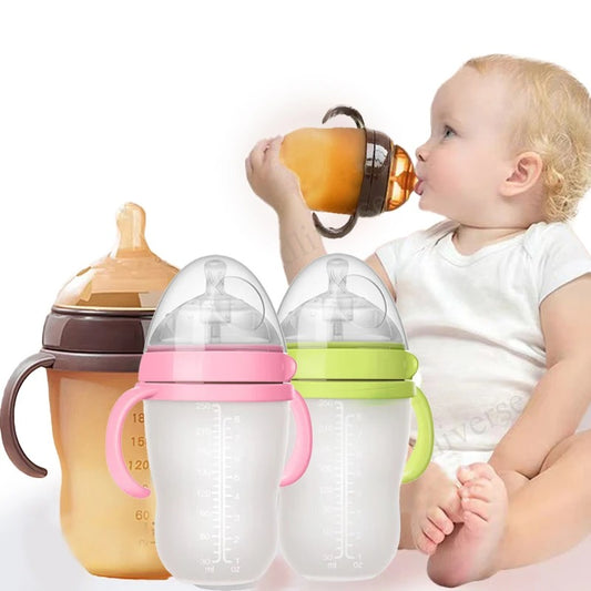 Baby Bottle with Silicone Handle